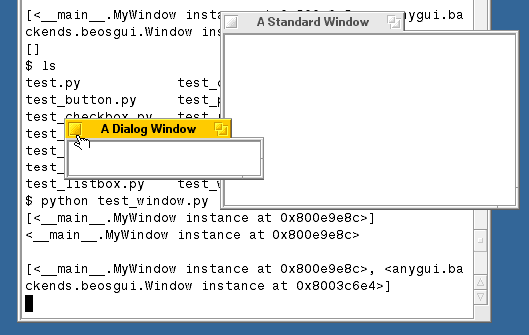 Window test application on BeOS r5